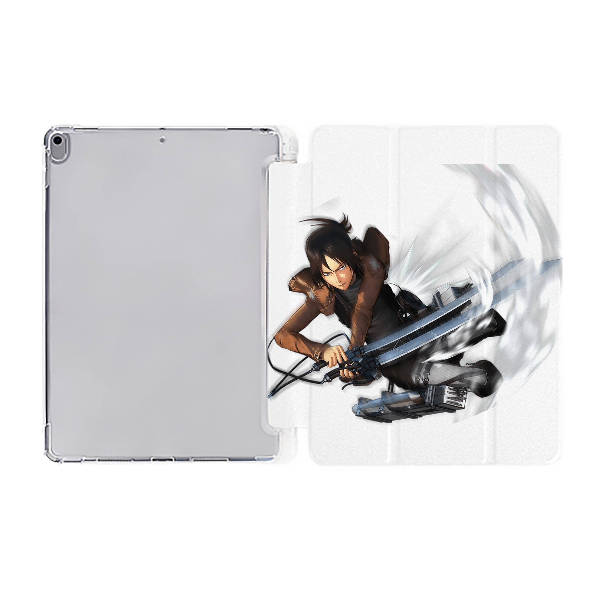 （画像用） 進撃の巨人 Attack on Titan IPad ケース ペン収納付き 三つ折りスタンド PUレザー×シリコン 対応機種9.5/10.5/10.9インチ